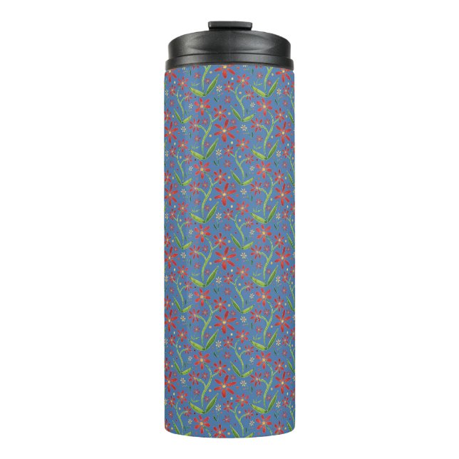 Blue Sky | Dancing Daisies Watercolor Tumbler (Front)