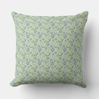 Blue Sky | Dancing Watercolor Daisies Cushion