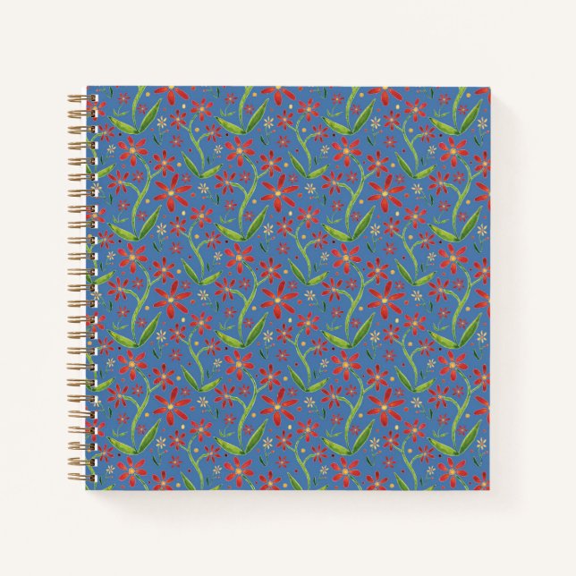 Blue Sky | Dancing Watercolor Daisies Notebook (Front)