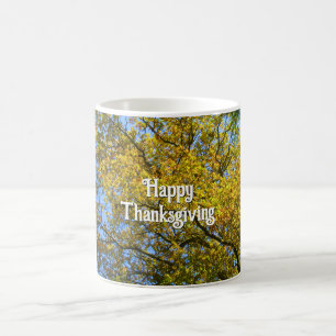 Blue Sky Fall Foliage - Personalised Thanksgiving Coffee Mug