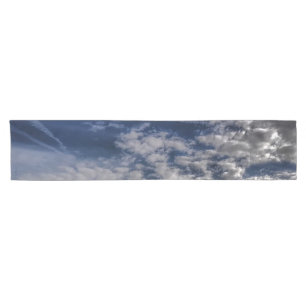 Blue Sky Fluffy Clouds Short Table Runner
