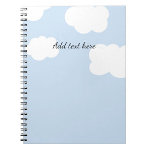 Blue Sky, Fluffy White Clouds Template, Notebook
