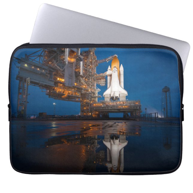 Blue Sky for Space Shuttle Atlantis Launch Laptop Sleeve (Front)