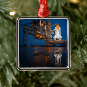 Blue Sky for Space Shuttle Atlantis Launch Metal Tree Decoration