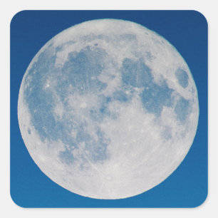 Blue Sky Full Moon Square Sticker