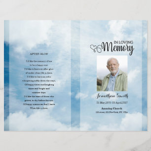 Blue sky Funeral Program template
