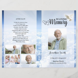 Blue sky Funeral Program template