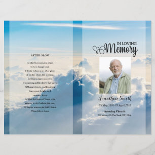 Blue sky Funeral Program template