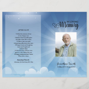 Blue sky Funeral Program template
