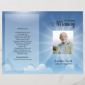 Blue sky Funeral Program template
