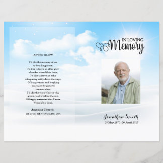 Blue sky Funeral Program template