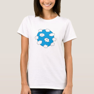 Blue Sky Funny Cartoon Clouds Womens Long Sleeve T-Shirt