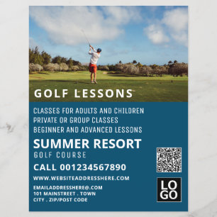 Blue Sky, GoIf Lesson Advertising Flyer