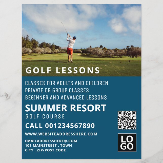 Blue Sky, GoIf Lesson Advertising Flyer (Front)