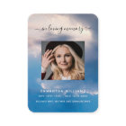 Blue sky gold photo funeral prayer card