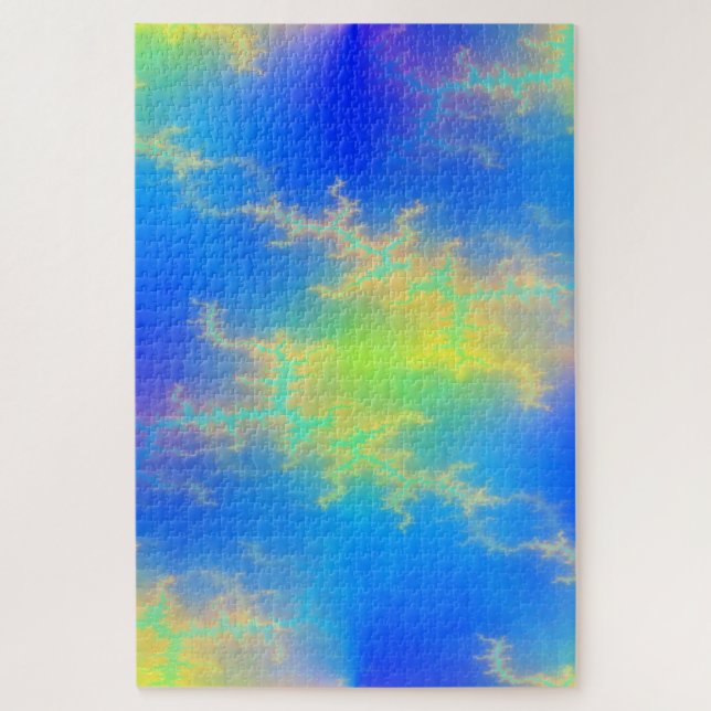 Blue Sky & Golden Yellow Lightning Bolts Jigsaw Puzzle (Vertical)