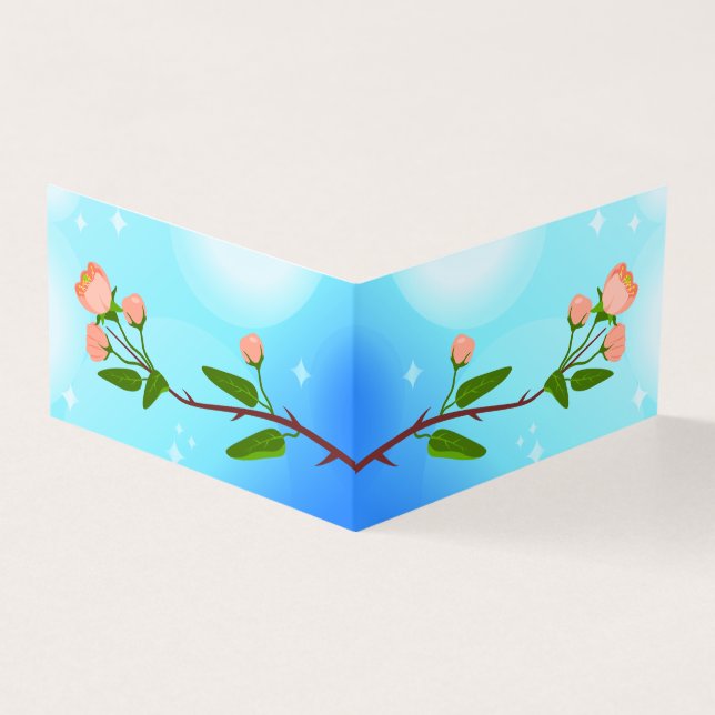 Blue sky gradient with blooming spring branch (Outside)