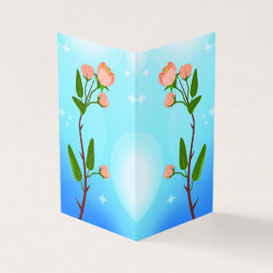 Blue sky gradient with blooming spring branch