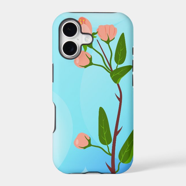 Blue sky gradient with blooming spring branch  (Back)