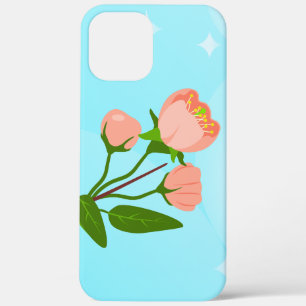 Blue sky gradient with blooming spring branch iPhone 12 pro max case