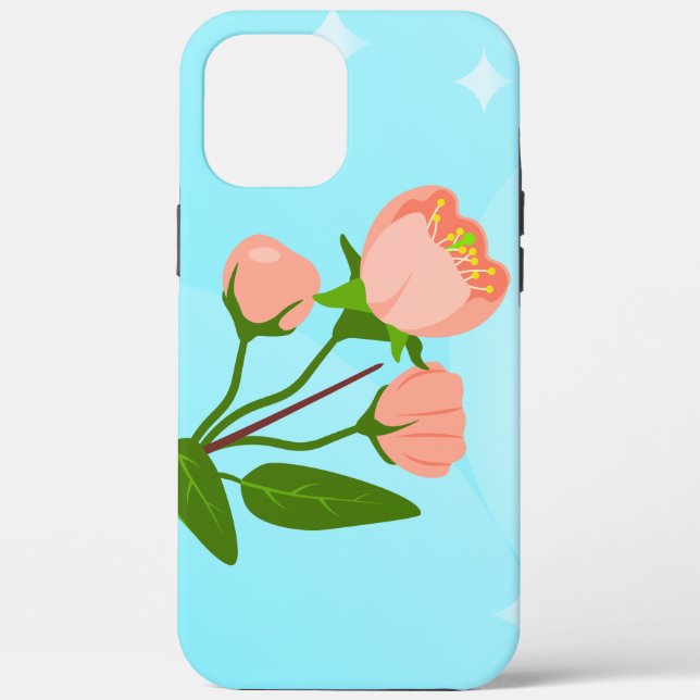 Blue sky gradient with blooming spring branch Case-Mate iPhone case (Back)