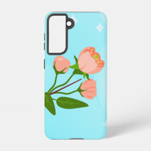 Blue sky gradient with blooming spring branch  samsung galaxy case