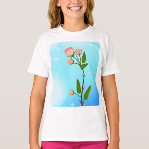 Blue sky gradient with blooming spring branch T-Shirt
