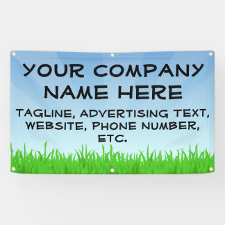 Blue Sky Grass Business Advertising Custom Banner