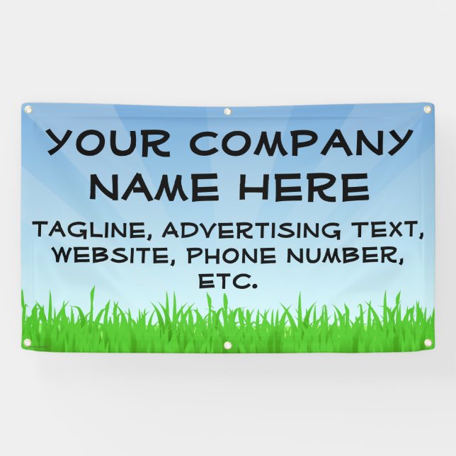 Blue Sky Grass Business Advertising Custom Banner (Horizontal)