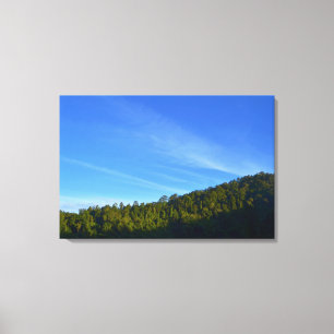 Blue Sky Green Forest White Cloud Shadow Photo Canvas Print