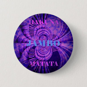Blue Sky Hakuna Matata Kenya Giraffe Woven Art C 6 Cm Round Badge