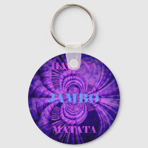 Blue Sky Hakuna Matata Kenya Giraffe  Woven Art  C Key Ring