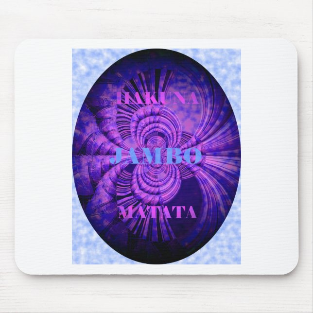 Blue Sky Hakuna Matata Kenya Giraffe  Woven Art  C Mouse Mat (Front)