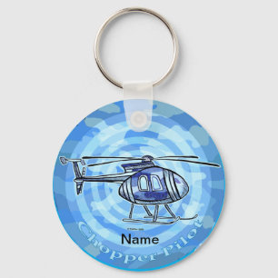 Blue Sky Helicopter Key Ring