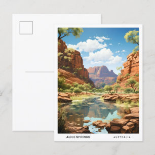 Blue Sky in Alice Springs Australia Travel Postcard