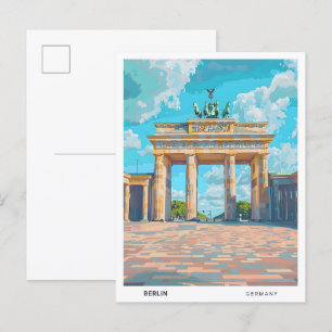Blue Sky in Berlin Germany Vintage Travel  Postcard