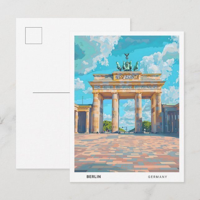 Blue Sky in Berlin Germany Vintage Travel  Postcard (Front/Back)
