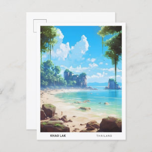 Blue Sky in Khao Lak Thailand Vintage Travel  Postcard