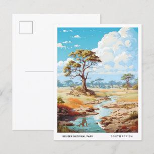 Blue Sky in Kruger National Park Vintage Travel  Postcard