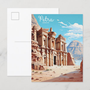 Blue Sky in Petra Jordan Vintage Travel Postcard