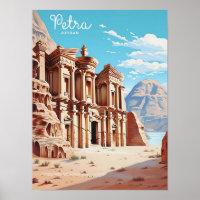 Blue Sky in Petra Jordan Vintage Travel