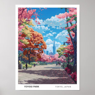 Blue Sky in Yoyogi Park Tokyo Japan Travel  Poster