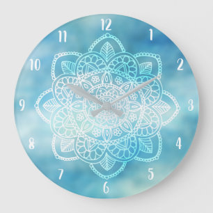 Blue Sky Mandala Wall Large Clock