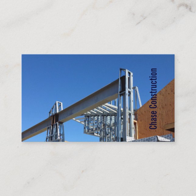 Blue Sky Metal Frame Contractor Business Card WH-M (Front)