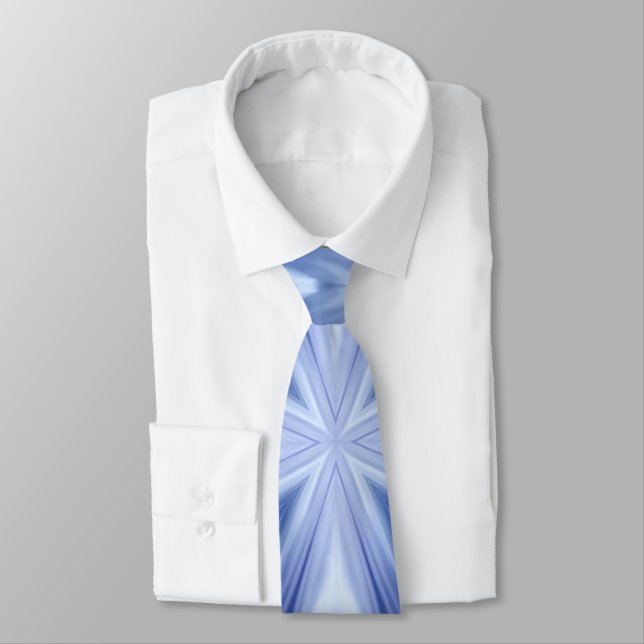 Blue Sky Milky White Clouds Abstract Pattern Tie (Tied)