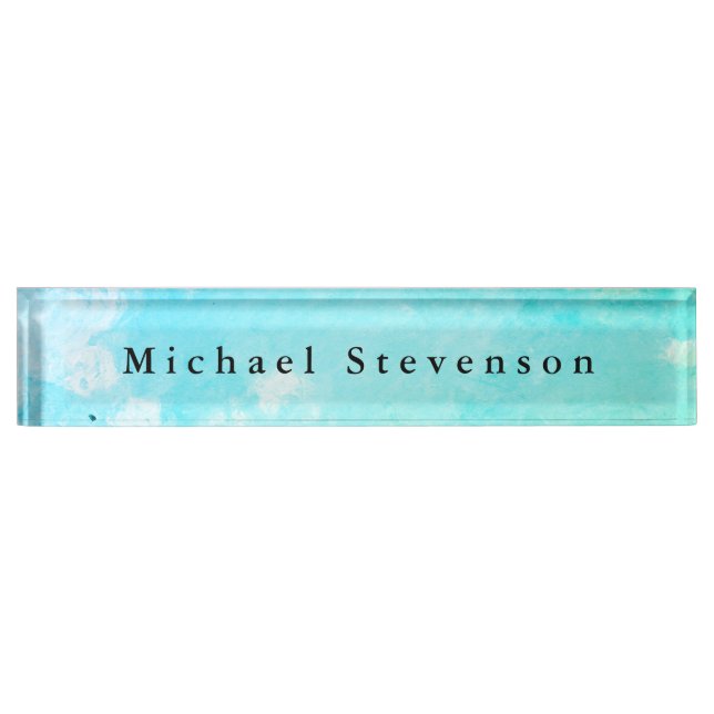 Blue Sky Modern Design Unique Personal Nameplate (Front)