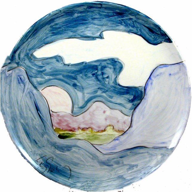 Blue Sky Morning Mist Standing Photo Sculpture (Front)