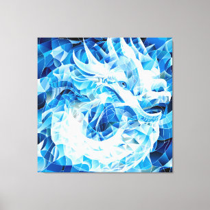 Blue Sky Mosaic Dragon Canvas Print