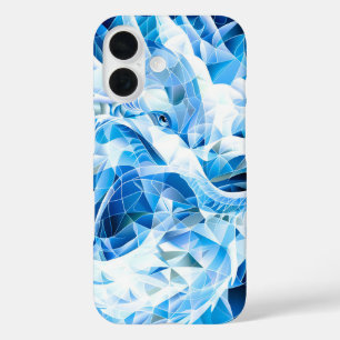 Blue Sky Mosaic Dragon iPhone 16 Case