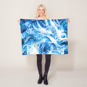 Blue Sky Mosaic Dragon Fleece Blanket